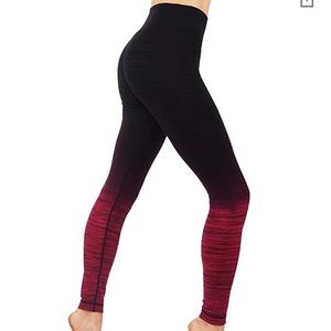 Ombré seamless legging black red